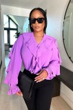 Long Sleeve Shirt Decorated With Ruffles
