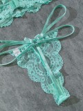 Sexy Lace Eyelash Lace Stitching Women's Lingerie Two-Piece Set