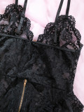 Lace Deep V Open Crotch Teddy Lingerie bodysuits for women
