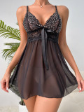 Lace Perspective Sexy Lingerie Mesh Suspender Underwear Set