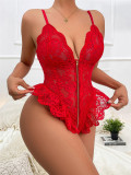 Lace Deep V Open Crotch Teddy Lingerie bodysuits for women