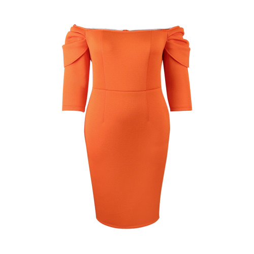Casual Solid Basic Off The Shoulder Wrapped Skirt Dresses