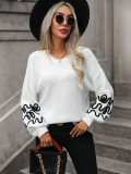 Graphic Pattern Drop Shoulder Sweater