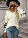 Graphic Pattern Drop Shoulder Sweater