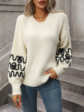 Graphic Pattern Drop Shoulder Sweater