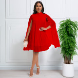 Women's Chic Fashion Chiffon Pullover Bat Sleeves Dress