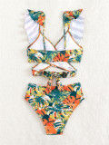 Sexy Ruffled Backless Bikini Set