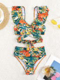 Sexy Ruffled Backless Bikini Set