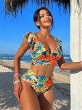 Sexy Ruffled Backless Bikini Set