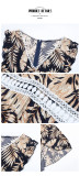 2024 Summer Lace Splicing V-neck Printed Irregular Club Dress