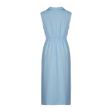 Twist Front Sleeveless Wrap Hem Dress