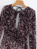 Sequined Open Back Dress