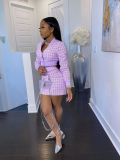 Digital Printed Stripe Long Sleeve Two-Piece Set