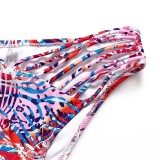 Brazil Young Lady Two Pieces Digital Print Beachwear Swimwear