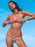 Double-sided Two Piece Brazilian Swimsuit Printed Bikini