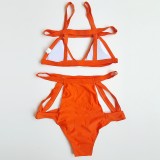 Separated Sexy Hollow Strap High Waist Bikini Swimsuit