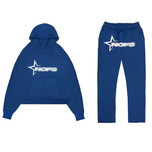 Fashion Print Tracksuit for Men Hooded Sweatshirt and Sweatpants Two Pieces