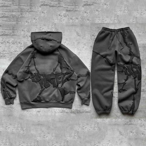 Men's Y2k Zip Up Hoodies Oversize Pullover Sweatshirts Hip Hop Sweatpants