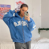 Foam Zipper Hoodie Sweatshirt