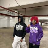 Street Hip-hop Foam Letter Printed Cardigan Zipper Hoodie Sweatshirt