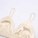 Sexy Pajamas Three-Piece Long-Sleeved Bathrobe Satin Underwear Ladies Pajamas Home Clothes