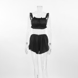 Sexy Camisole Shorts Cardigan Pajama 3 piece Set for women's Home Wear