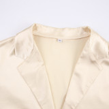 Sexy Pajamas Three-Piece Long-Sleeved Bathrobe Satin Underwear Ladies Pajamas Home Clothes