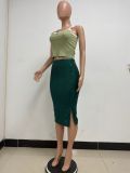 Women Slit Bodycon Sequined Skirt