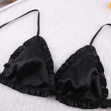 Sexy Pajamas Three-Piece Long-Sleeved Bathrobe Satin Underwear Ladies Pajamas Home Clothes