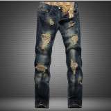 Men's Non Elastic Straight Jeans
