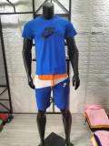 Cotton Mens Shorts Pants Tracksuit Print Logo Splicing Casual Sporstwear