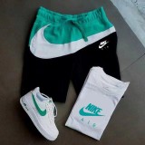 Cotton Mens Shorts Pants Tracksuit Print Logo Splicing Casual Sporstwear