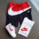 Cotton Mens Shorts Pants Tracksuit Print Logo Splicing Casual Sporstwear