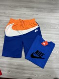 Cotton Mens Shorts Pants Tracksuit Print Logo Splicing Casual Sporstwear