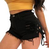 Casual High Waisted Ripped Washed Retro Denim shorts