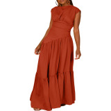 Chic Nipped Waist Ruffle Hem Dress