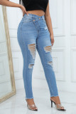 Ripped Raw Hem Skinny Jeans