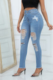 Ripped Raw Hem Skinny Jeans