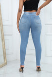 Ripped Raw Hem Skinny Jeans