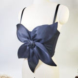 3D Butterfly Bow Large Floral Fishbone Bustier