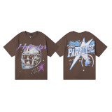 Unisex Summer Creative and Fun Front and Back Printed Double Yarn Pure Cotton Design Short-Sleeve T-Shirt