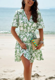Spring/Summer Elegant Printed Short Sleeve Dresses