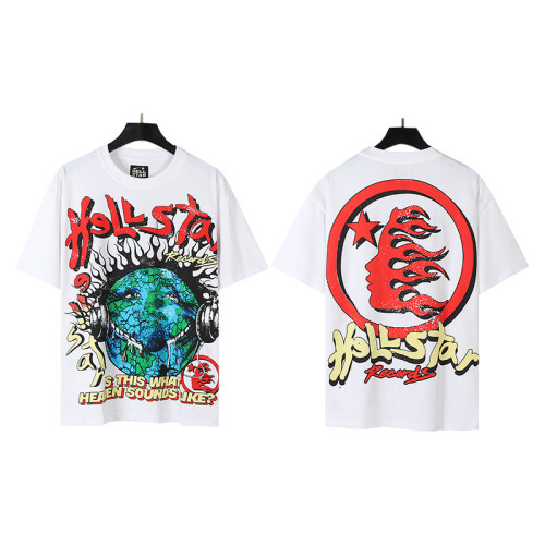 2024 Summer Retro Front and Back Printed Cotton Loose Fit Short Sleeve T-shirt Unisex Couple's Fashion