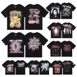 Unisex Summer Creative and Fun Front and Back Printed Double Yarn Pure Cotton Design Short-Sleeve T-Shirt
