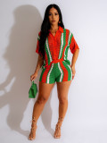 Women's Clothing Hollow See Through Lapel Knitted Shorts Outfits