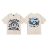 Unisex Summer Creative and Fun Front and Back Printed Double Yarn Pure Cotton Design Short-Sleeve T-Shirt