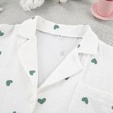 Cozy Heart Print Long Sleeve Long Pants Pajama Set