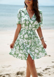 Spring/Summer Elegant Printed Short Sleeve Dresses