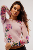 Double Mesh Printed Betty's Garden Top