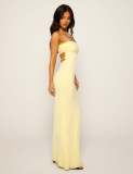 Double-layer Sexy Backless Straps Solid Long Dress